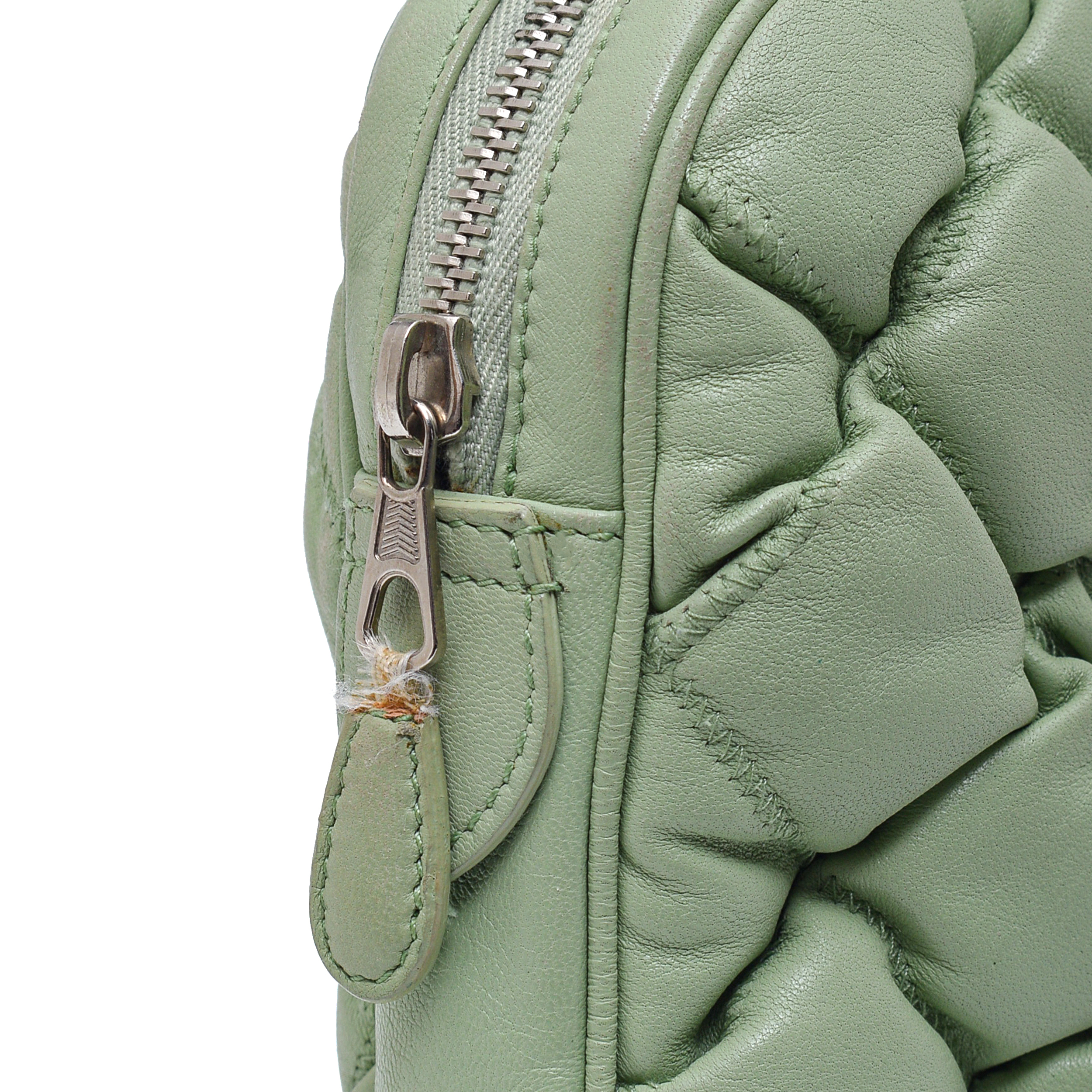 Balenciaga-Green Padded Leather Pouch  & Clutch